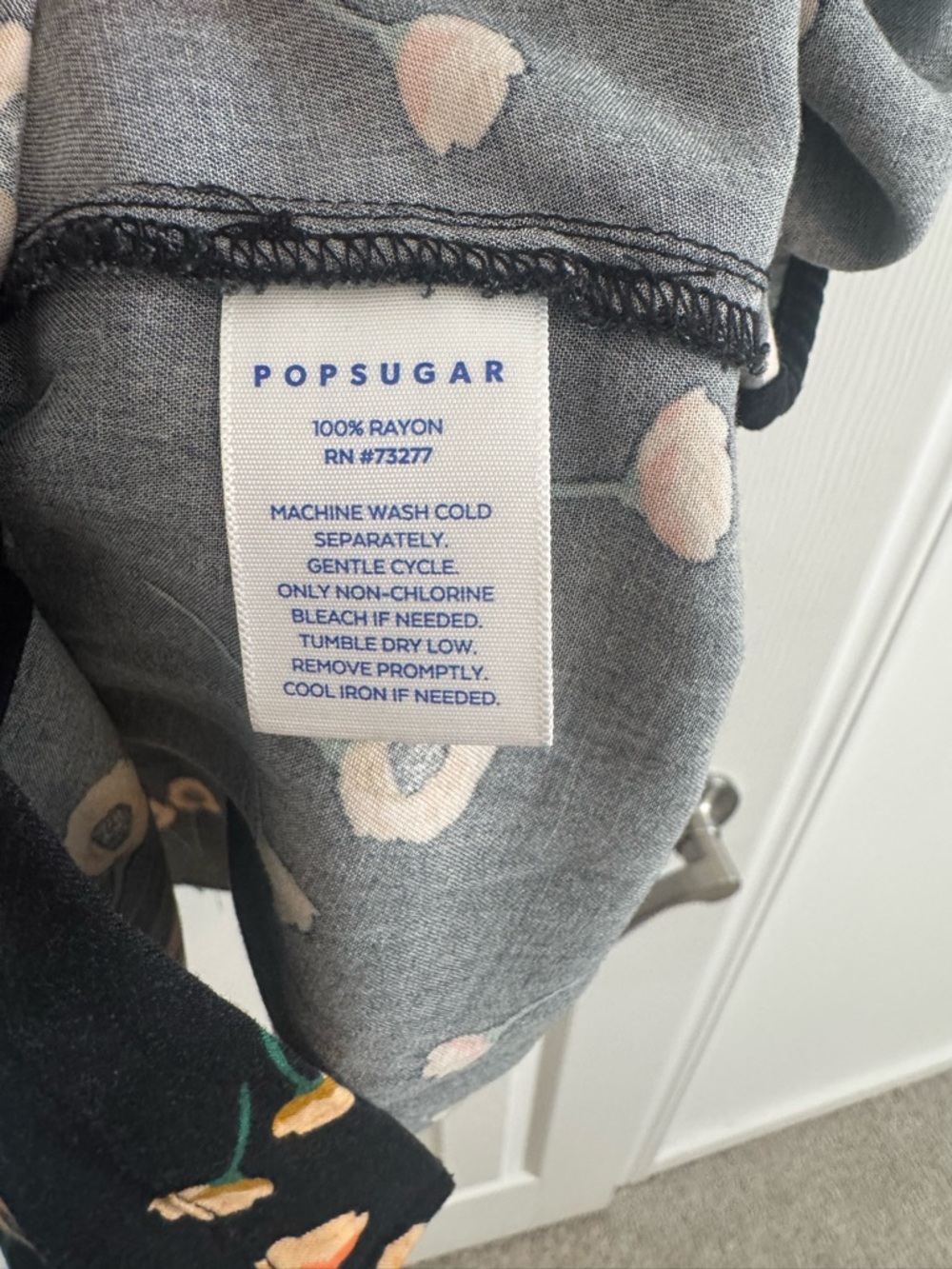 POPSUGAR Black Midi Dress with Yellow Floral Print - Picture 4 of 5
